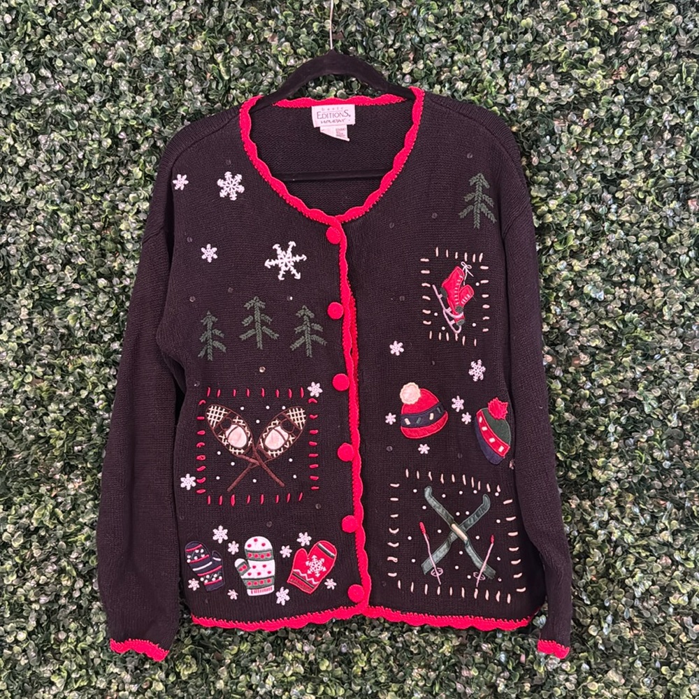 UGLY VINTAGE CHRISTMAS SWEATER 🎅LIKE NEW PARTY HOLIDAY MED/ LG SANTA HOLIDAY